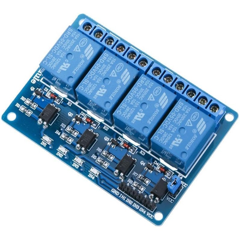 ELEGOO 4 Channel DC 5V Relay Module with Optocoupler for