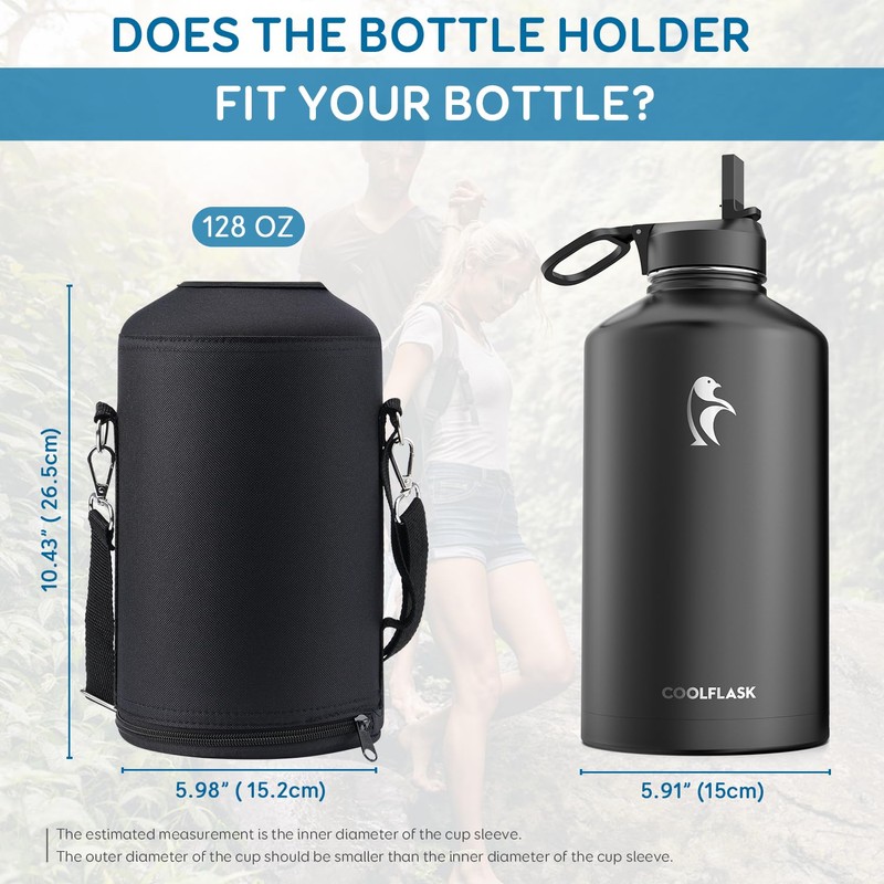 Coolflask Water Bottle Holder for Gallon Water Jug 128 oz