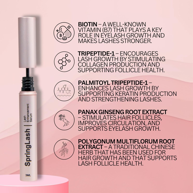 SpringLash Eyelash Serum with Biotin - Eyelash Enhancer for Longer