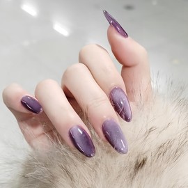 NEURAD Magnetic Nail Tips, Purple, 30 Pieces, Long, Magnetic Type, Medium, Popular, Japanese Style, Cute, Simple, Stylish, Coming-of-Age Ceremonies, School Entrance Ceremonies, Graduation Ceremonies