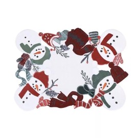 St. Nicholas Square St Nicholas Square Snowman Cutout Fabric Christmas Placemat Snowmen NEW