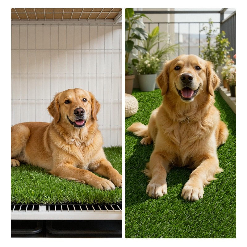HEBE Artificial Grass Turf Rug 3'x5', Fake Grass Pee Pad