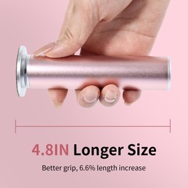 AprElm 4.8IN Longer Electric Foot Callus Remover with 80pcs Sandpaper Discs, Professional Aluminum Callus Remover for Feet, Stepless Speed Control Pedicure Tools for Dead Skin (Black)