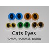 celloexpress CATS Clear 12mm Eyes with Plastic Backs - Safety