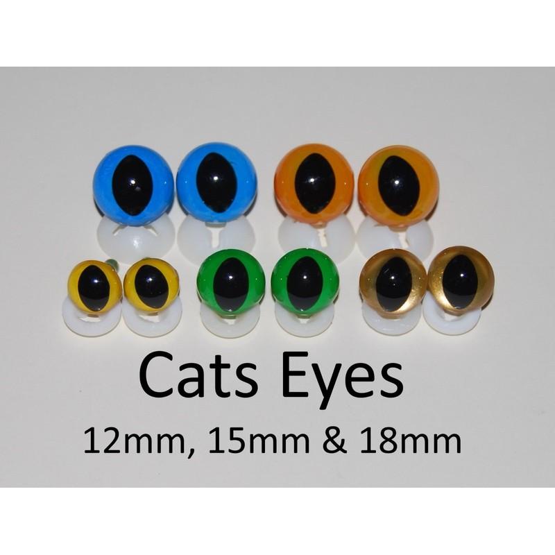 celloexpress CATS Clear 12mm Eyes with Plastic Backs - Safety