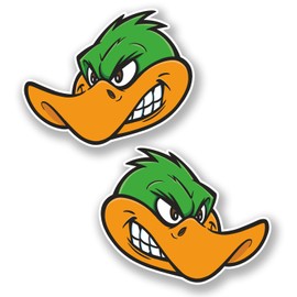 2 x 15cm Angry Duck Vinyl Sticker Decal Helmet Laptop Car Motorbike Bird #6662 (15cm Wide x 12cm Tall)
