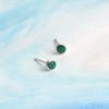 Boma Jewelry Sterling Silver Mini Green Malachite Circle Inlay Stud