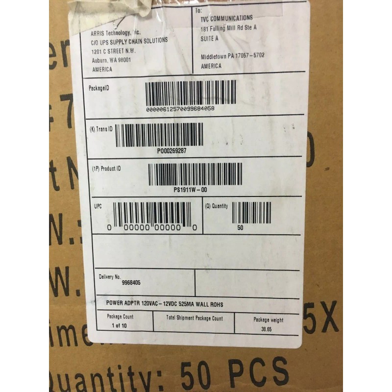 AURORA NETWORKS Slim PCT Wall Mountable Power Adapter Input 120vac