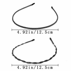 KuuGuu 6 PCS 4mm Thin Headbands for Women Girls Skinny Thin Plastic Hair band Fashion Wave Hair Hoop No Slip Comfortable Tiara Crown Headpiece Wild Hair Accessories Hairstyle Decoration （2 Styles）