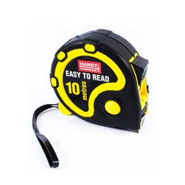 Handy Hardware 10m Heavy Duty Measuring Tape with Wrist Strap, Measures in Centimeters and Inches, Easy to Read Bold Numbers, 3 Locking Mechanism