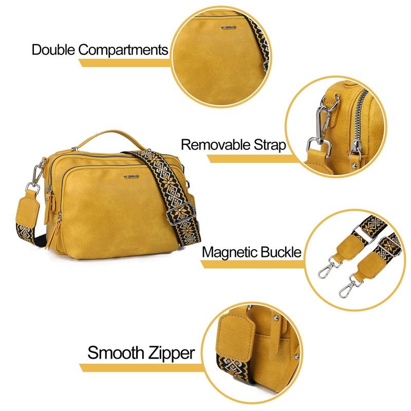 Gladdon Women's Shoulder Bag with Zip, Crossbody Bag, Leather Handbag