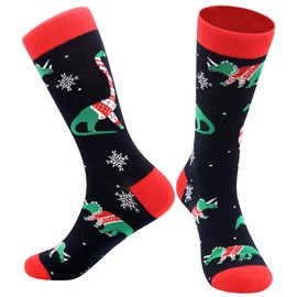 BISOUSOX Mens Christmas Socks Crazy Funny Dress Colorful Novelty Warm Winter Socks Christmas Gifts for Men Women