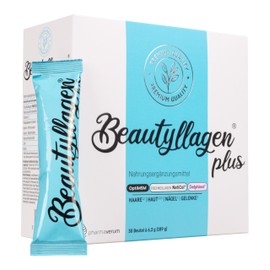 Beautyllagen Beautyllagen Plus Kollagen Pulver C Fischkollagen NatiCol mit OptiMSM Komplex, Maquibeeren Delphinol, Zink, Vitamin C und Hyalurons?ure & Biotin, 30 Sachets