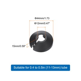 uxcell 5PCS Pipe Cover Decor 0.5in /12mm Flange Pipe Cover Decor PP Plastic Plumbing Cover Plates Escutcheon Water Drain Pipe Line Wall Flange Pipe Decorative Cover, Black