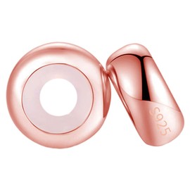 LAMOONY Clip Stopper Charms Sterling Silver Rondelle Spacer Bead for Bracelets