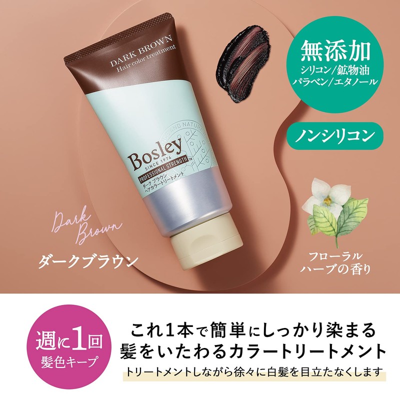 Bosley Hair Color Treatment (Easy to Dye Firmly), Dark Brown,