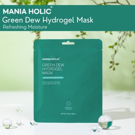 Green Dew Hydrogel Mask | Vegan Face Mask with Neem Leaf and CICA for All Skin Types, Improves Elasticity, Radiance, Hydrating, Korean Skincare, (1 sheet, 1.06 oz)