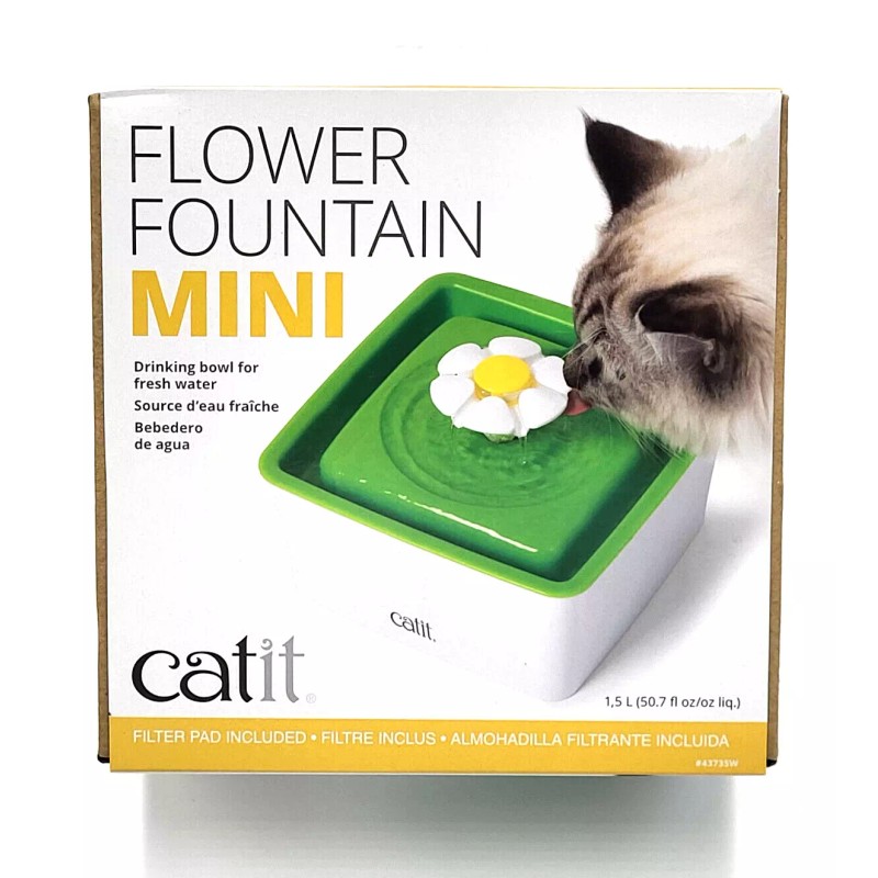Catit Mini Flower Fountain Automatic Filtering Cat Water Bowl 1.5