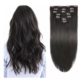 Suyya Extensiones Cabello Humano #1b Off Negro 120g 16in