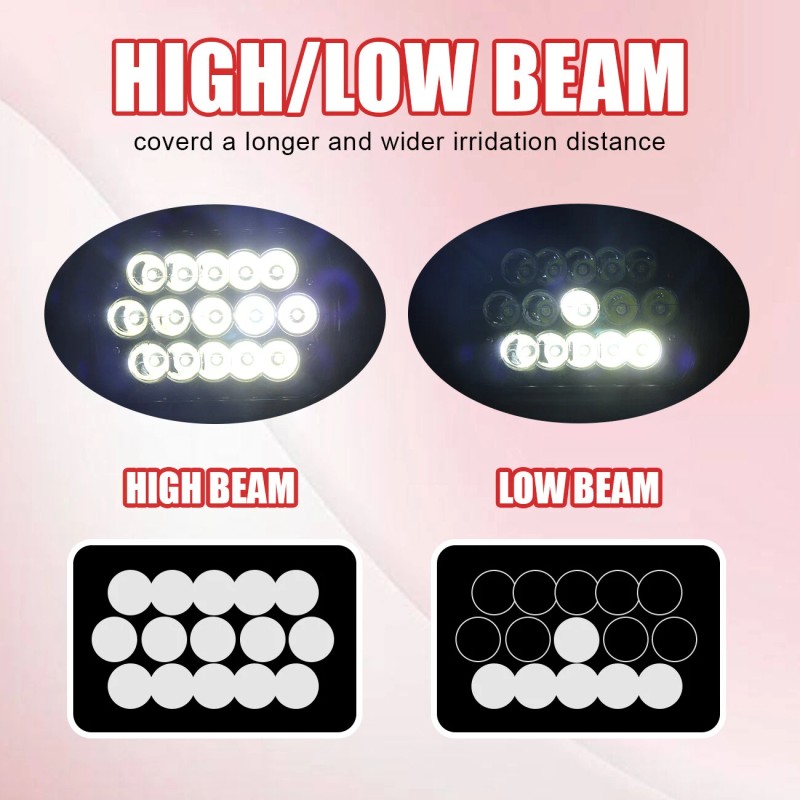 mayello Pair 7x6" 5x7" LED Headlights Lamp Sealed Hi/Lo For