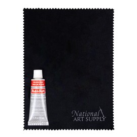 Rub n Buff Metallic Wax with Microfiber Cloth - Rub and Buff Silver Leaf - 5"x7" Cloth to Smooth Finish - Single 0.5oz/15ml Tube