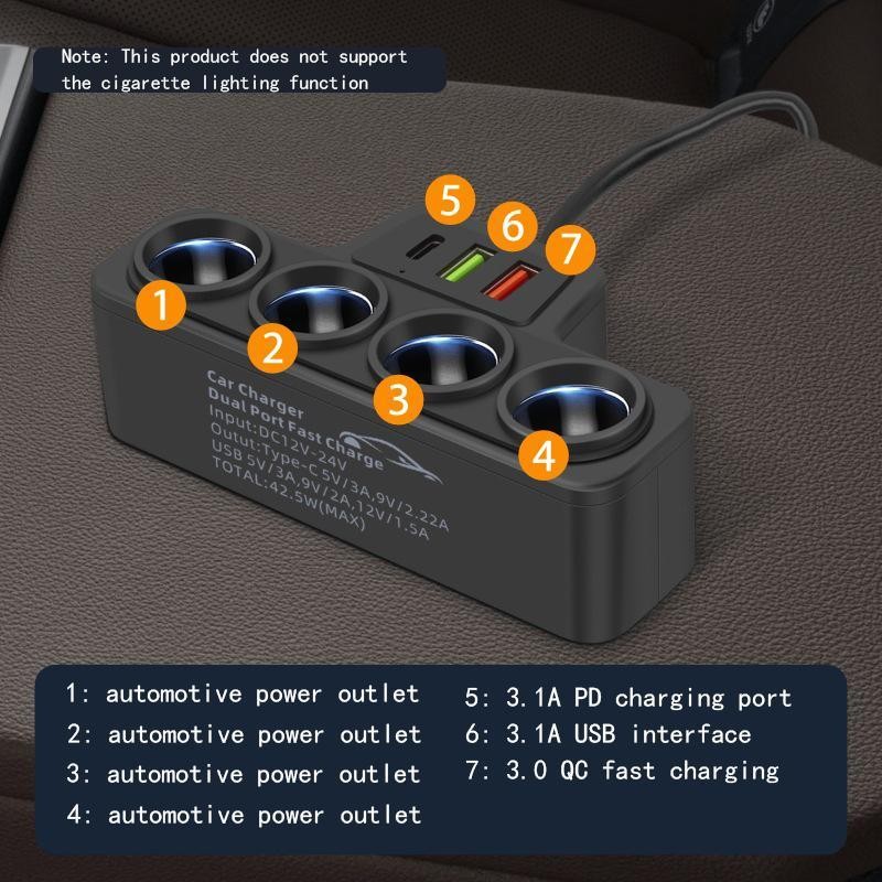 Car Charger, 12V 24V QC 3.0 & USB & PD