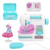 Kids Sewing Machine Toy Kit Portable W/Model Tape Scissor Threader