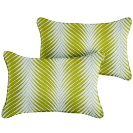 Sorra Home Outdoor Sunbrella Pillow Set, 12 in x 18 in, Green