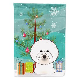 Caroline's Treasures BB1589CHF Christmas Tree and Bichon Frise Canvas House Flag, Large, Multicolor