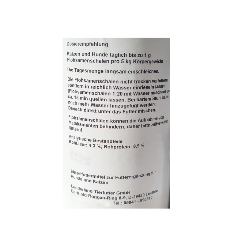 Lunderland Organic psyllium husks 350 g, 100% organic psyllium husks
