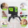 Huepar 2-Line Green Laser Level, 2-Point Green, Cross Line Laser,