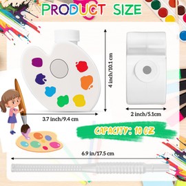 Sratte 24 Pieces Art Themed Party Paint Party Favor Gift Supplies Palette Shape Cups with Straws and Lids,10 oz Plastic Palette Cups for Art Birthday Party Reusable Bulk for Kids Baby Shower
