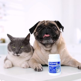 FERMENTIFLORA - Probiotici per Cani Appetibili, Fermenti Lattici Cani e Gatti, con Pre-Postbiotici, Funzione Digestiva per la Flora Intestinale, Probiotici Cane e Gatto Prurito e Allergie -30cps