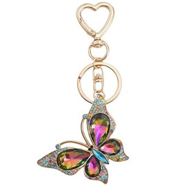 AstraGlam Schlüsselanhänger mit Strass Schmetterling Anhänger, Aesthetic Taschenanhänger und Bag Charms für Damen, Mädchen, Handtasche, Rucksack