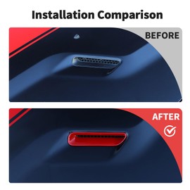 JWWY for Challenger Hood Air Conditioner Air Outlet Trim for 2009-2014 Dodge Challenger Accessories, ABS Red 2pcs