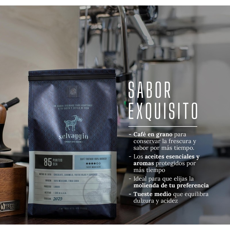 Café de Especialidad Premium Selvaggio en Grano 470 Gramos