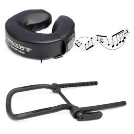 Master Massage Universal MusicMaster Crescent Round Face Cushion and Universal Simplicity Adjustable Massage Table Face Cradle Set - Massage Table/Massage Chair Headrest Platform Set (Black)