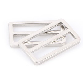 MELORDY 10pcs Metal Slide Tri-Glide Buckle Webbing Strap Adjustable Buckle Fasteners for Strap Keeper Leathercraft Bag Belt Bags DIY Accessories (Silver, 1-1/2 inch)