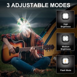 TOCH Unisex Beanie with Light USB Rechargeable Headlamp LED Sensor Light Camo Knitted Cap for Winter Gifts Men Women Dad