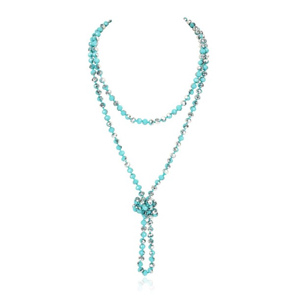 Hand Knotted Beads Endless Long Statement Necklace - Handmade Versatile