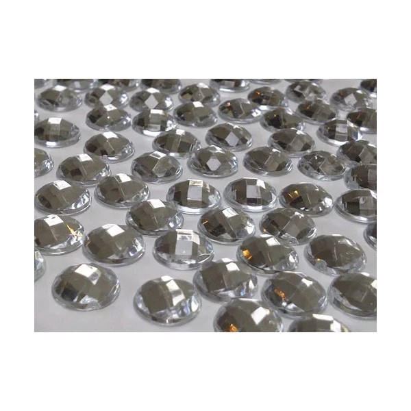 Unbranded CraftbuddyUS 100pcs 10mm Clear FlatBack Diamante Crytal Rhinestone Gems,