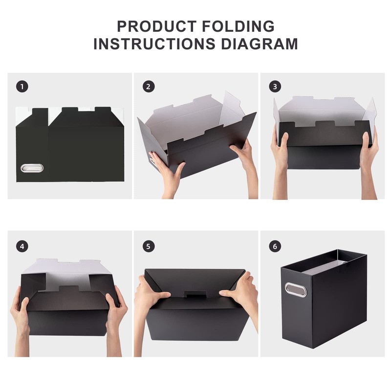 Oterri File Organizer, Small Storage Box, Cardboard File Folder Organizer,