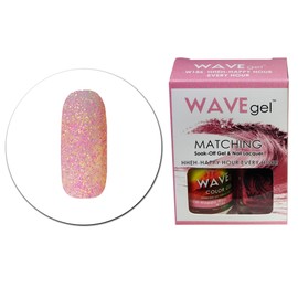 WAVEGEL Soak-0ff Gel & Nail Lacquer Matching Duo Set - HHEH-Happy Hour Every Hour - W186-186 I 0.5 Oz