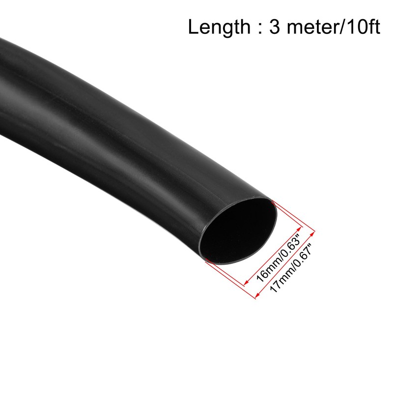 QUARKZMAN Black PVC Pipe Wiring Harness Hose, 5/8" (16mm) ID