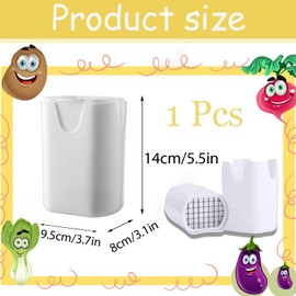 Potato Chipper Chip Cutter, 2 in 1 Cutter for Potato and Vegetables, Stainless Steel Blade with PP Handle, Compact Design for Home Kitchen Use, Easy to Clean and Store