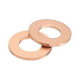 sourcing map M6 Flat Washer, 25 Pcs Copper Ring Flat Washers 12mm OD Metal Sealing Gasket Ring for Screws Bolts Nuts