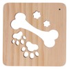 3D Night Lamp Bone Paw Print Pattern Hollow Design Wooden