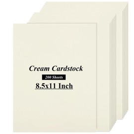 QTLCOHD 200 Sheets Cream Cardstock 8.5 x 11 Off White Cardstock 110lb Ivory Cardstock Paper Printer Paper for Certificates, DIY Card Making, Invitations, Business Cards