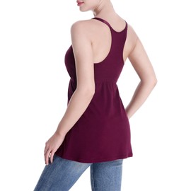 Womens Cotton Maternity Nursing Tank Tops with Shelf Bra Breastfeeding Camisole Shirts (Large)