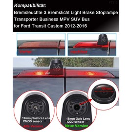 1280x720pixel 1000TV Lines Rear View Camera Integrated in 3rd Brake Light Third Brake Light Camera for Ford Transit Custom 2012-2016 Transporter Business MPV SUV Bus